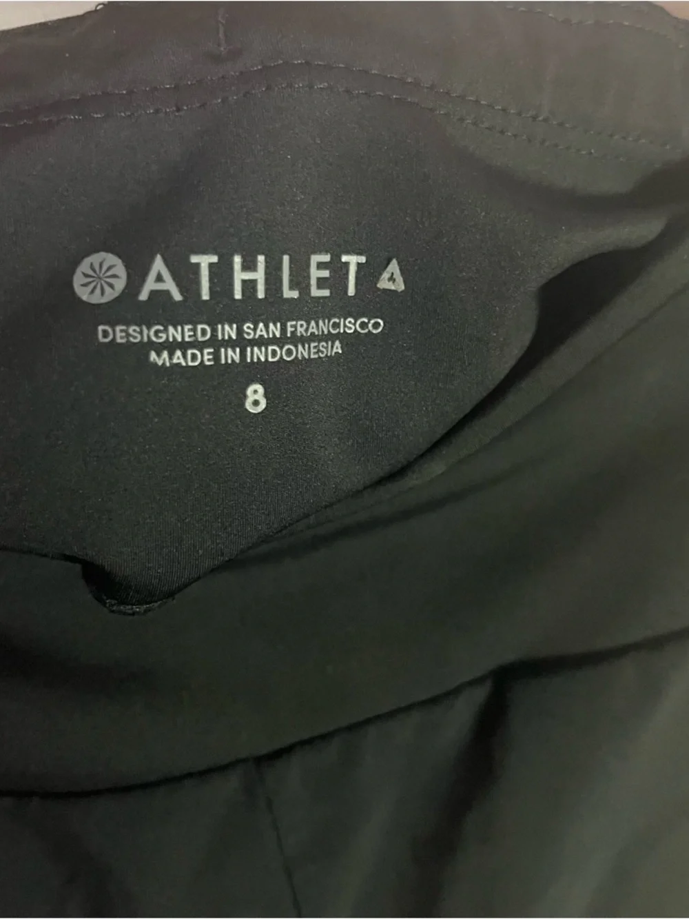 Athleta Ascender Black White Side Stripe Athletic Shorts Size 8‎